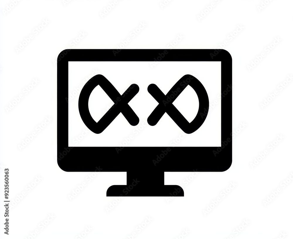 Poster xs for eyes, indicating a system error or malfunction on a computer icon