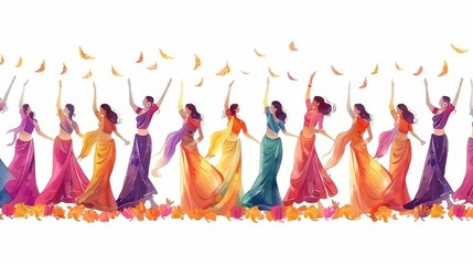 Colorful Celebration of India Independence Day with Traditional Dance and Festive Attire