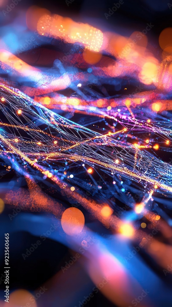 Aufkleber intricate data web with firewall nodes and encryption, cybersecurity, protection