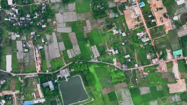 Drone Survey of Emerging Residential Area with Partially Developed Infrastructure Satellite view