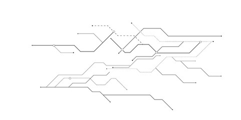 Technology digital circuit board background. Technology black circuit diagram.