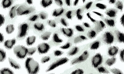 White Leopard Skin Texture Pattern Vector. Seamless Animal Wildlife Skin Pattern. Leopard Fur Camouflage Background.