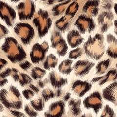 Leopard Skin Texture Pattern Vector. Seamless Animal Wildlife Skin Pattern. Leopard Fur Camouflage Background.