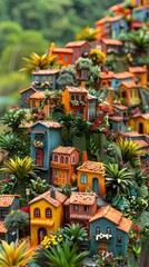 colorful house illustration background poster decorative painting