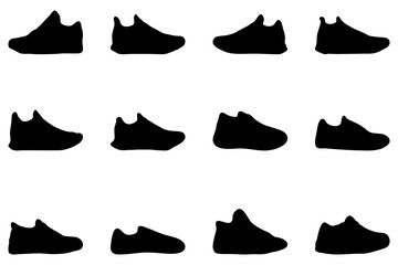 Fototapeta premium Simple shoe icon set. Fashion design