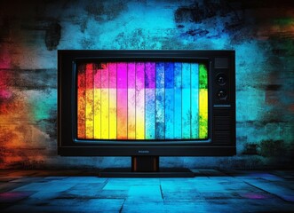 Fototapeta premium On the television screen background, there is no signal or color bar.