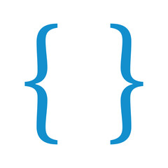 Bracket curly brace icon symbol.