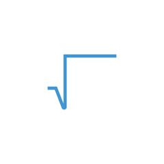 Square root icon symbol in mathematics.