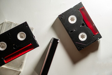 Vintage Audio Cassette Tapes on White Background
