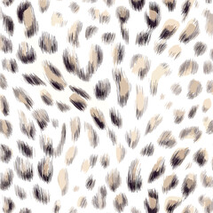 White Leopard Skin Texture Pattern Vector. Seamless Animal Wildlife Skin Pattern. Leopard Fur Camouflage Background.