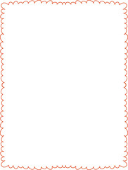 Quirky trendy Frame, hand drawn red borders for wedding Invitation. Whimsical frame for birthday card, squiggly and Wavy Borders. Minimalist line art png