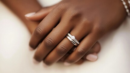 Elegant Wedding Rings on Hands
