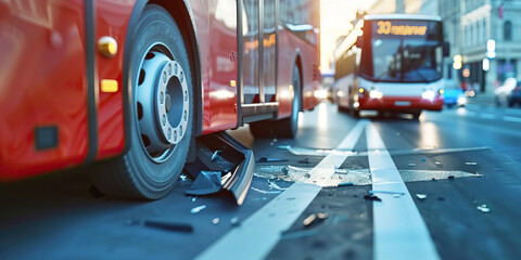 Bus accidents are the collisions of crowded roads, impacting communities and causing loss: Visualize a bus accident as a collision on a busy road