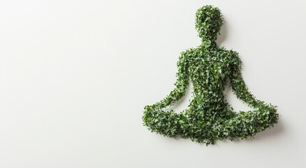 An international yoga day plant shaped like a yoga man