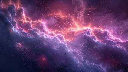 Fototapeta premium Cosmic Nebula with Electric Currents