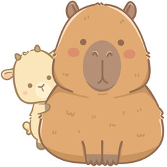 Capybara and cutie goat