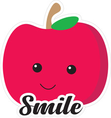 Cute apple with word saying