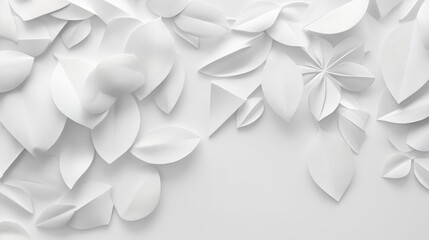 White Paper Flowers Background