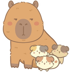 Capybara and Guinea pig family 