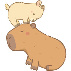 Capybara and friend 