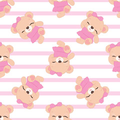 Cute baby animals seamless pattern