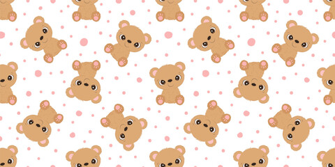 Cute baby animals seamless pattern