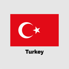 Turkey flag design vector illustration on a gray background for graphic and web design.