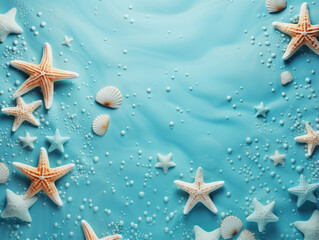 Exceptional Sea banners with starfish and palm leaves