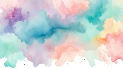 Soft abstract watercolor blending blue and pink hues.