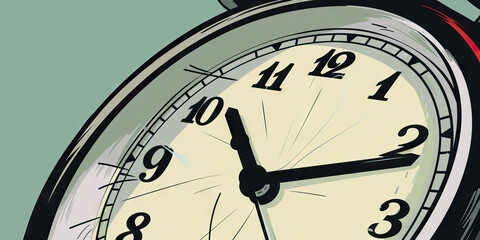 Jet lag is the body's protest against time zones, disrupting sleep and energy levels: Depict jet lag as a clock with hands spinning, symbolizing the disorientation and fatigue