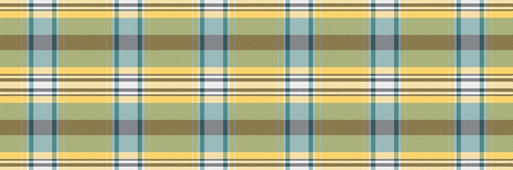 Girl background plaid pattern, packing textile seamless check. Attire tartan texture fabric vector in amber and cyan colors.
