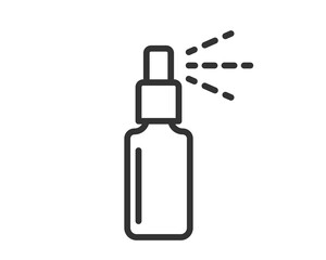 Obraz premium Bottle spray icon for cosmetics, body and skin care, perfumes isolated on white background. Vector illustration or logo.