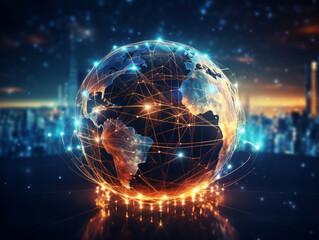 Obraz premium Outstanding Global social network, networking and data connection concept worldwide internet