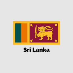 Sri lanka flag design vector illustration on a gray background for graphic and web design.