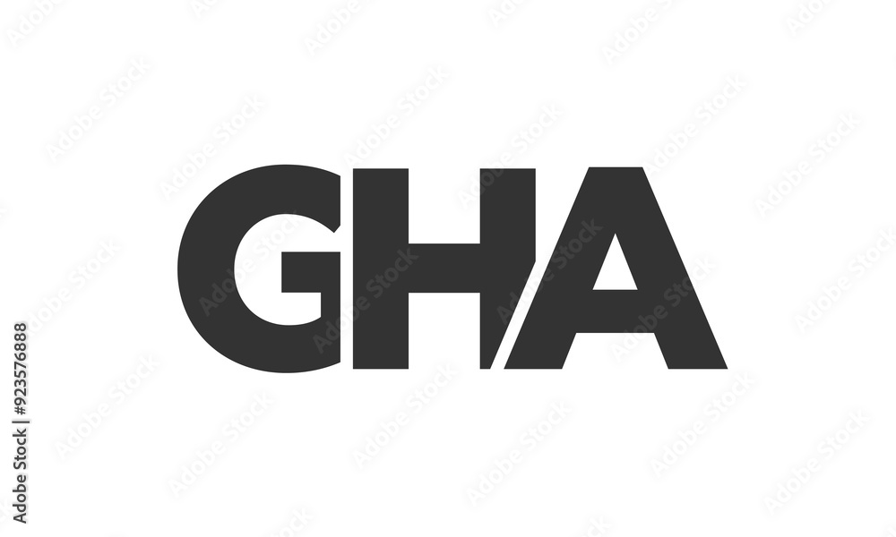 Poster gha logo design template with strong and modern bold text. initial based vector logotype featuring s