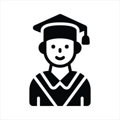 A person wearing academic cap showing concept icon of graduation, ready to use vector