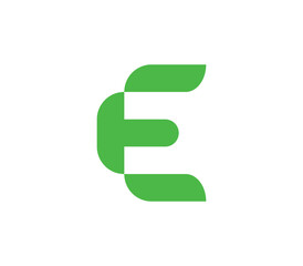 Alphabet E letter green ecology nature logo element vector. Eco company logo concept