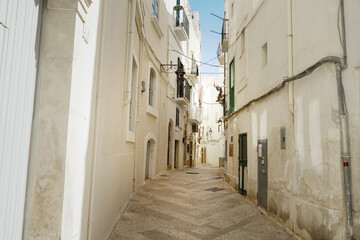 Empty alley of Monopoli, Puglia, Italy