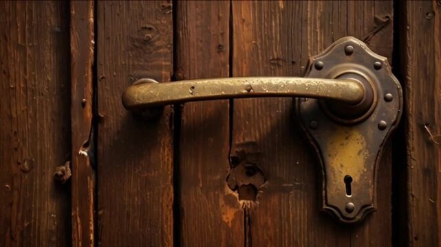 old wooden door with lock
