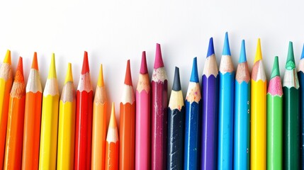 Vibrant and Colorful Education Back to School Background with Assorted Colored Pencils for Creative Learning and Artistic Inspiration