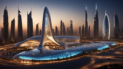 Smart city digital transformation development concept.