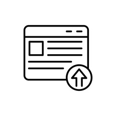 Article upload outline icons, minimalist vector illustration ,simple transparent graphic element .Isolated on white background