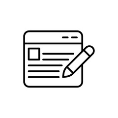 Fototapeta premium Content writing outline icons, minimalist vector illustration ,simple transparent graphic element .Isolated on white background