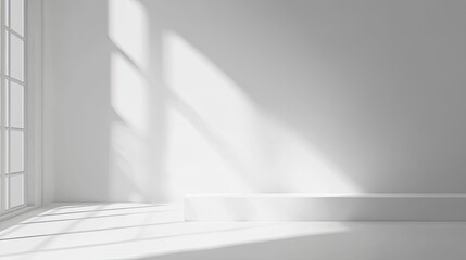 Obraz premium Minimalist background with clean white space and subtle shadow effects.
