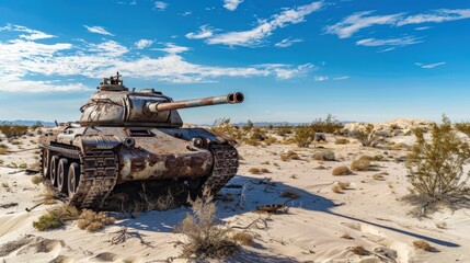Fototapeta premium Rusty Tank in the Desert