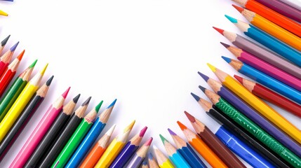 Fototapeta premium Vibrant Back to School Background with Colorful Pencils for Education and Learning Concepts