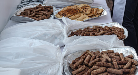 Free tasting of cevap on Bascarsija