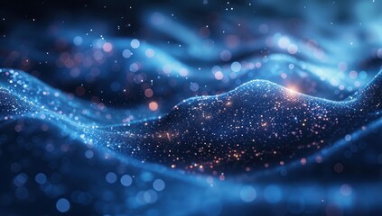 Abstract Blue and Gold Sparkle