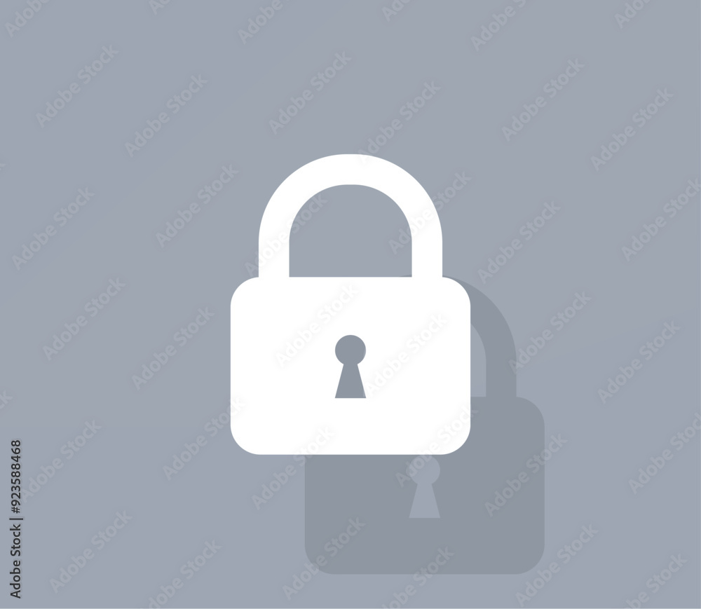 Poster vector icon of white color with shadow on gray background