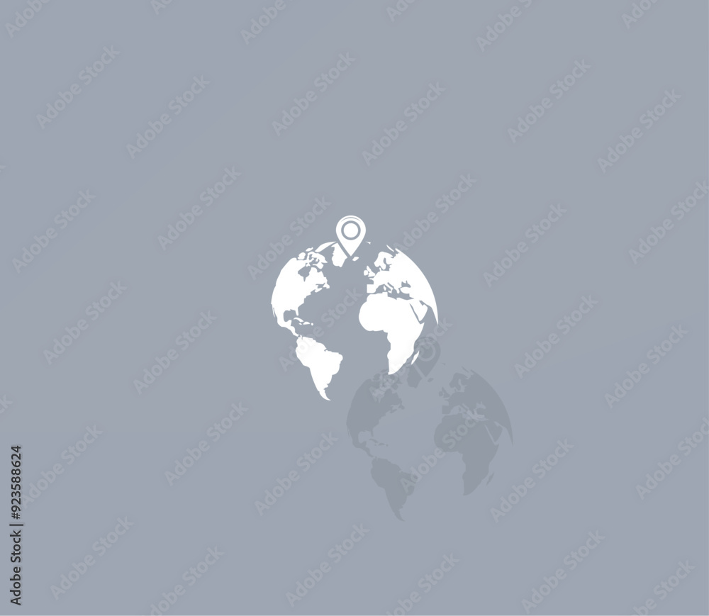 Poster vector icon of white color with shadow on gray background